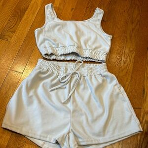 Lounge short set. Beige in color. Never worn.  Size small